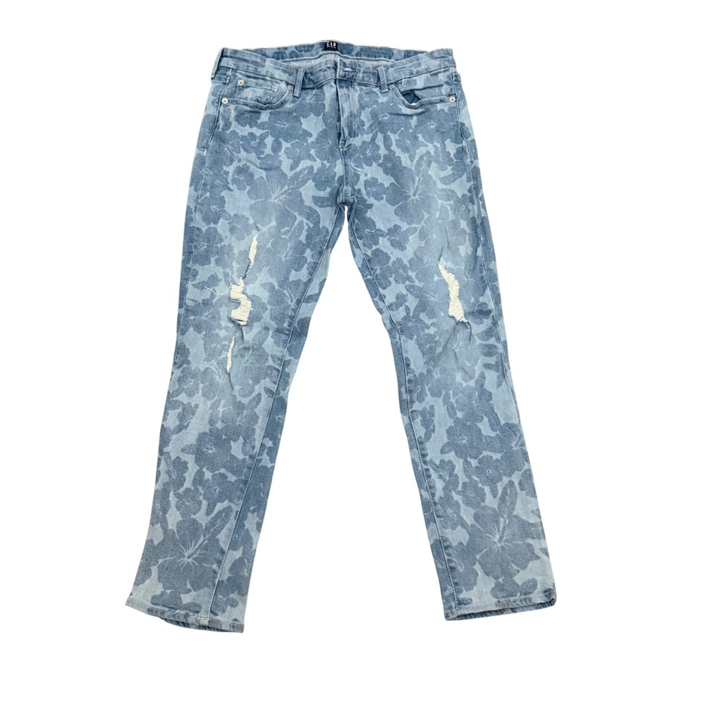 Gap Denim Mid Rise Best Girlfriend Faded Tinted Rose Floral Jeans Size 30